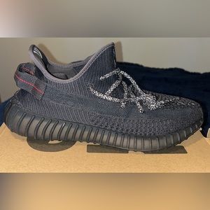 Brand is adidas’s Yeezys 350 boost v2 black static/non reflective.